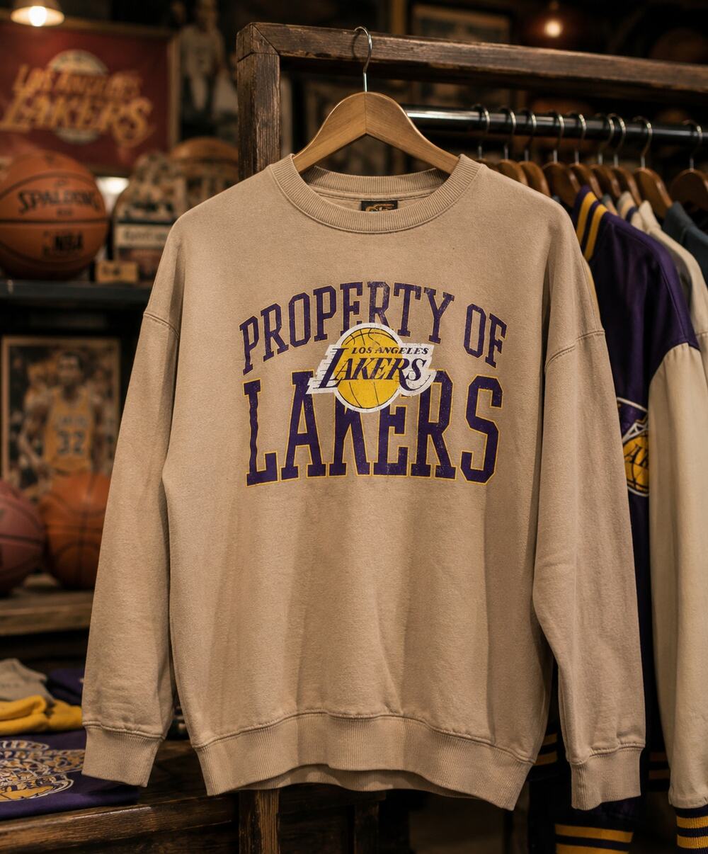 Ultra Game Los Angeles Lakers Fleece Crewneck Sweatshirt Tan Small NBA